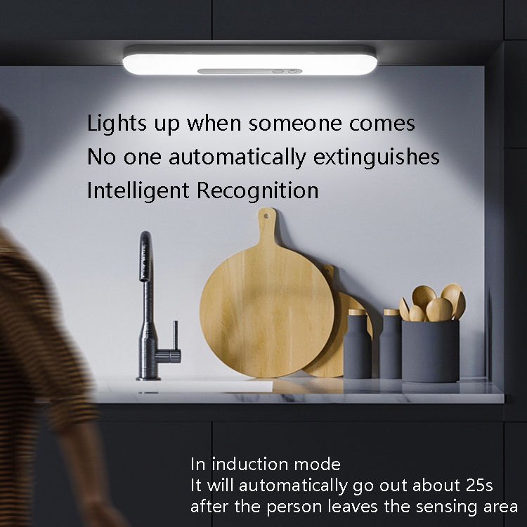 Human Body Sensing Charging Smart LED Light Wireless Night Light, Size: 18cm(White Light 6000K) - B6