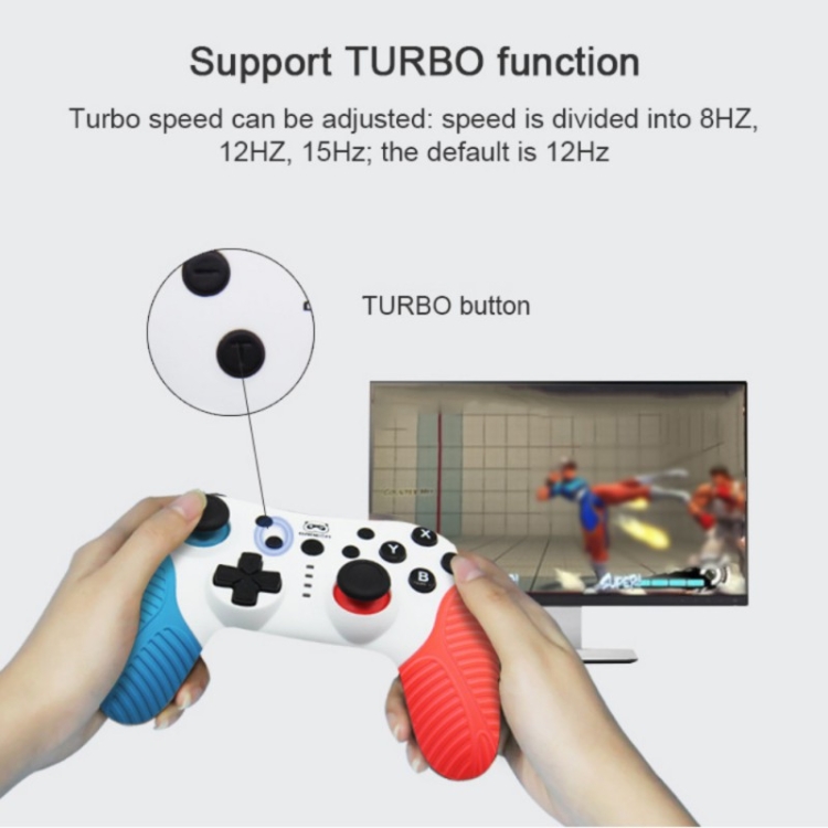 SW510 Wireless Bluetooth Controller With Vibration For Switch Pro(Red Blue) - B5