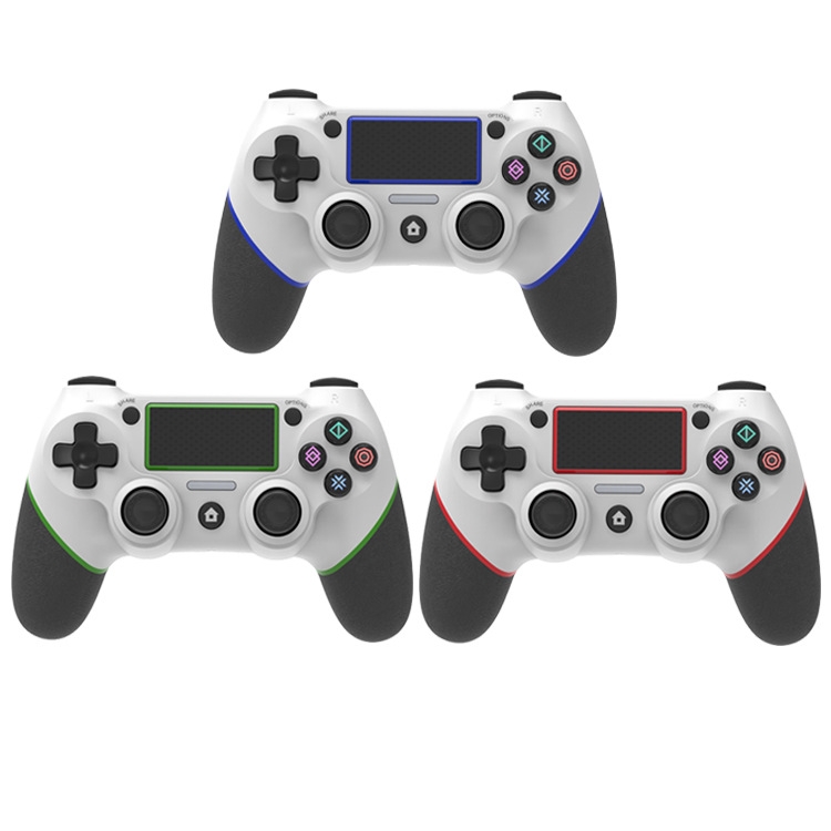 Wireless Bluetooth Rubberized Gamepad For PS4(White Blue) - B1