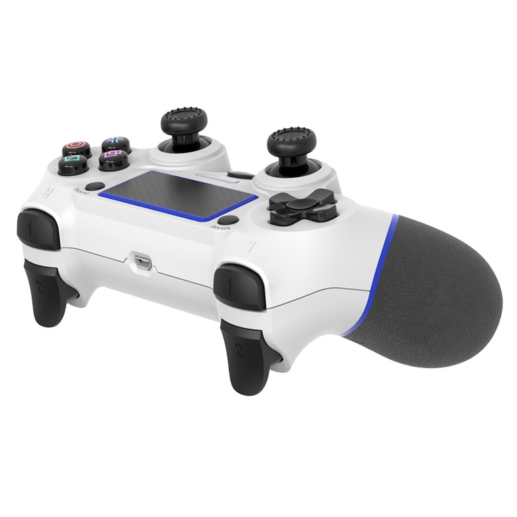 Wireless Bluetooth Rubberized Gamepad For PS4(White Blue) - B2