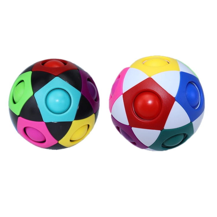 2 PCS 12 Hole Decompression Football Rainbow Ball Cube(White ) - B1