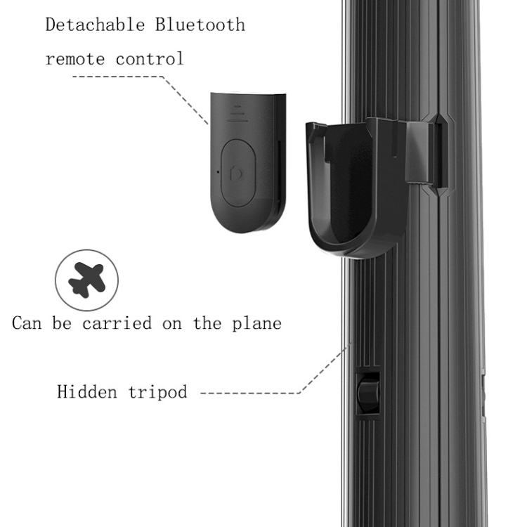 A62 0.8m Bluetooth Selfie Stick Dual Mobile Phones Live Bracket - B2