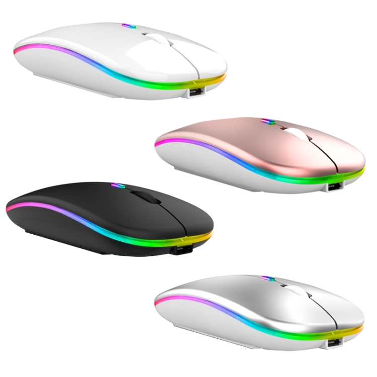 C7002 2400DPI 4 Keys Colorful Luminous Wireless Mouse, Color: Dual-modes Gold - B1