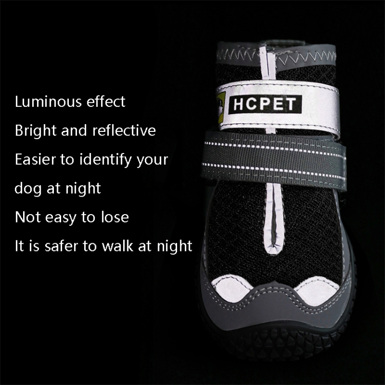 4 PCS / Set HCPET Dog Shoes Breathable Net Dog Shoes, Size: No.8 7.5cm(Blue) - B3