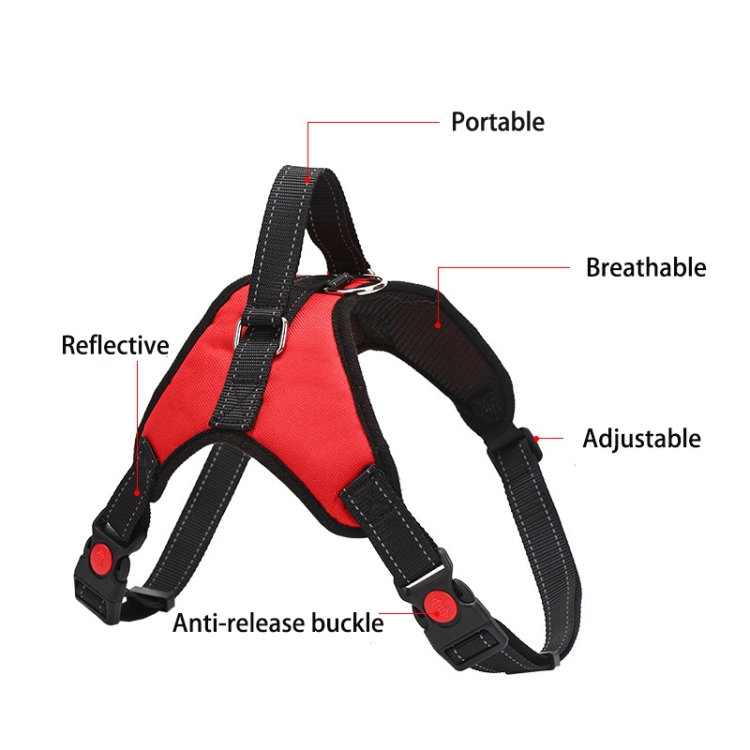 K9 Dog Adjustable Chest Strap, Size: L(Breathable Red) - B2