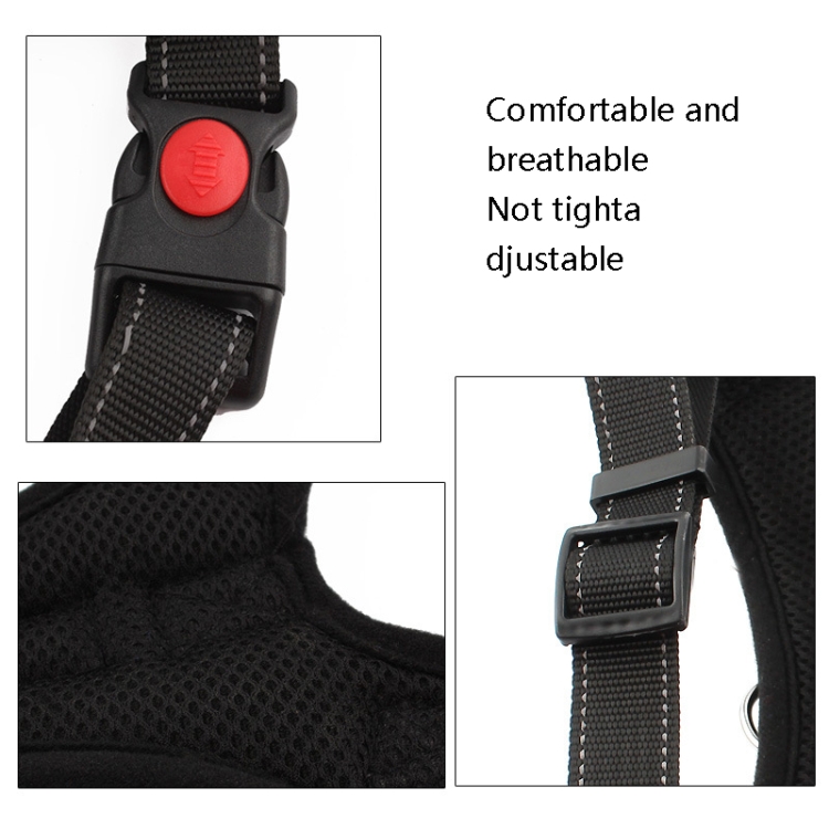 K9 Dog Adjustable Chest Strap, Size: L(Breathable Black) - B3