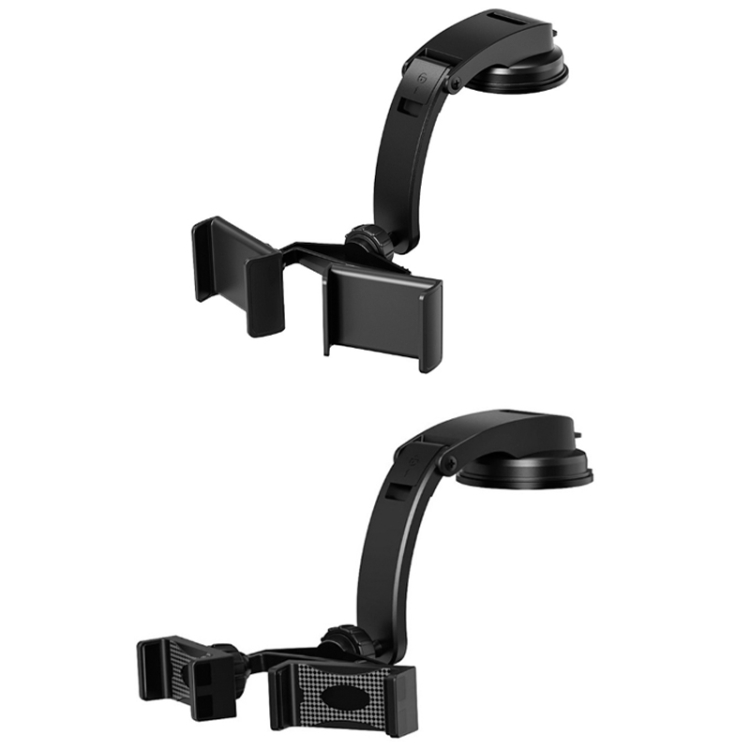 HLT212 Suction Cup Type Double Chuck Folding Car Phone Holder(Wide Head Double Clamp) - B1