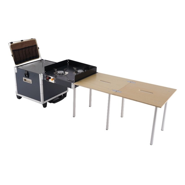 Outdoor Movable Kitchen Camping Portable Folding Table Stove Self