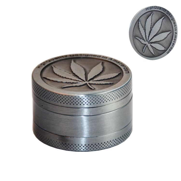 2 PCS Weed Grinder Metal Stainless Steel Maple leaf Type Herbal Herb ...