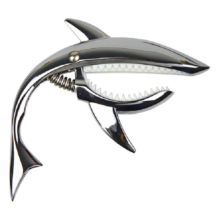 SUNSKY - Shark Shape Zinc Alloy Guitar Capo(Bright Silver)