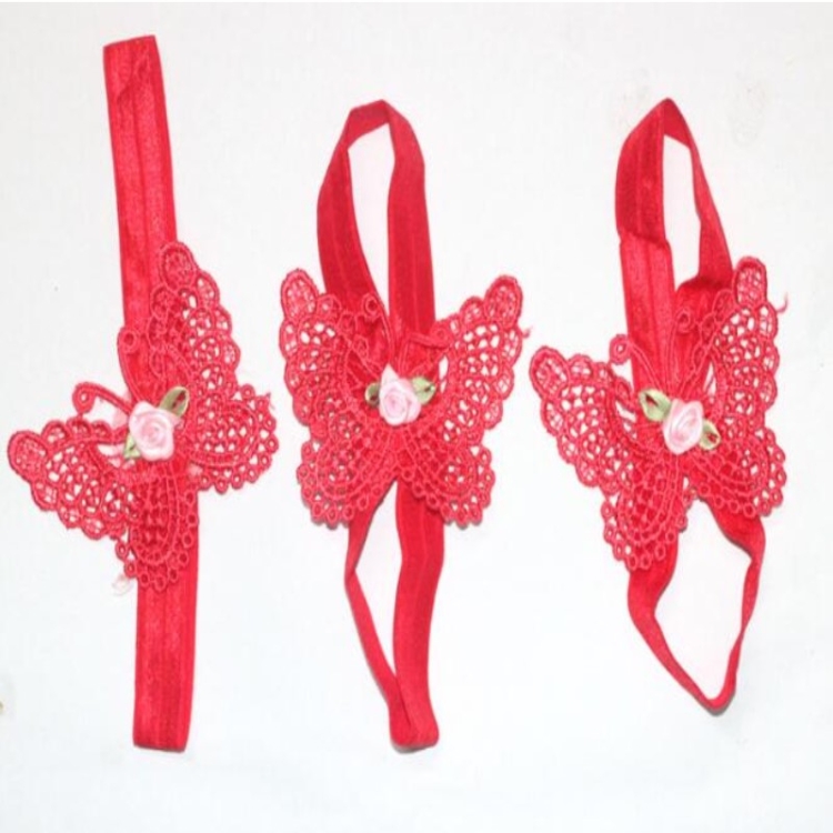 red flower headband baby