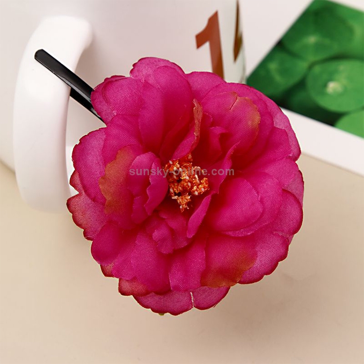 Sunsky Pcs Photo Headwear Simulation Small Peony Flower Hairpin Word Clip Beach Vacation Hair Accessories Purple