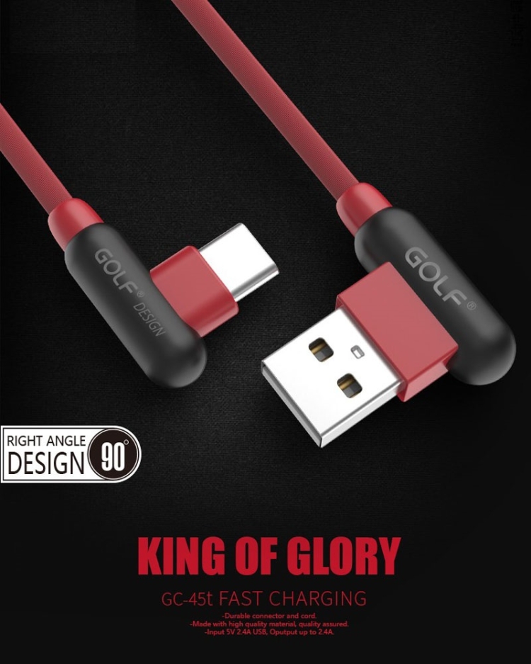 Ph Phone Cases GC-45t 1m 90 Degree Elbow USB-C//Type-C to USB 2.4A Fast Charging USB Data Cable for Galaxy S8 /& S8+ Huawei P10 /& P10 Plus//Xiaomi Mi 6 /& Max 2 and Other Smartphones Black LG G6