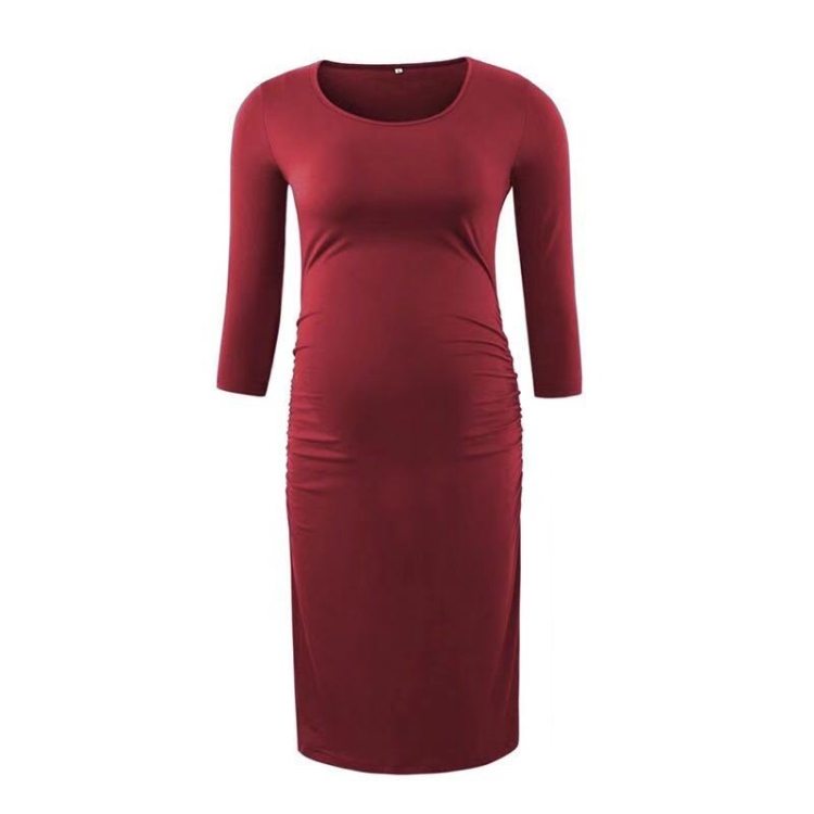 wine red maternity dress