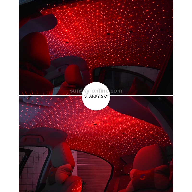 Sunsky 5v Roof Ceiling Decoration Car Red Light Starry Sky Night