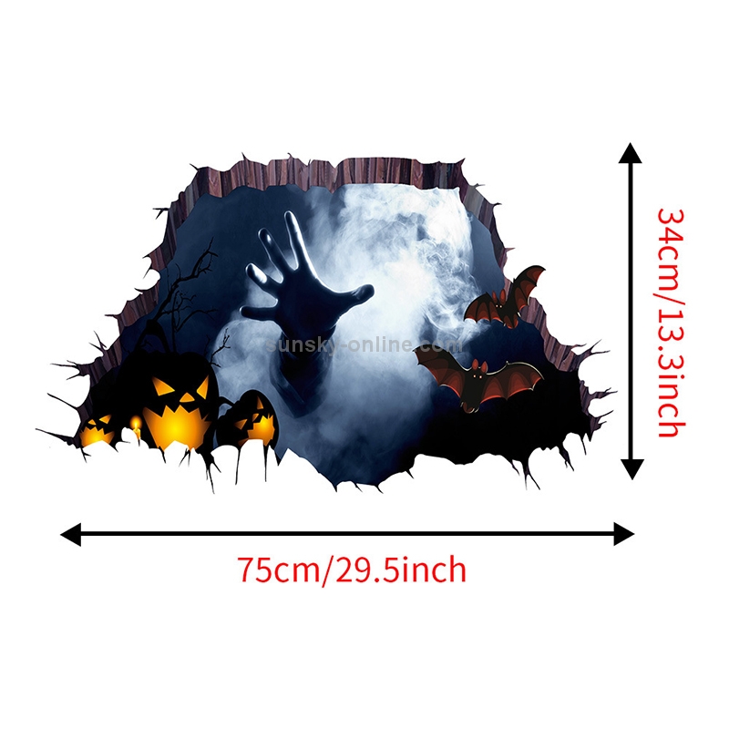 Sunsky 2 Pcs Halloween Decoration 3d Horror Wall Sticker