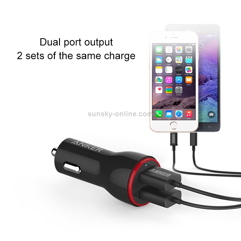 Sunsky Anker Powerdrive 2 24w 4 8a Dual Usb Car Charger Fast