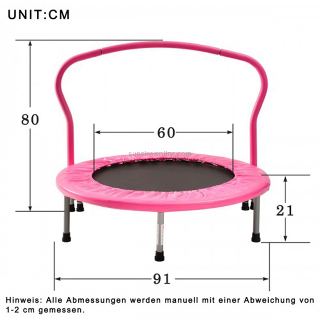 Sunsky Eu Warehouse Merax Foldable Indoor Mini Trampoline Bounce Bed For Children With Armrests Pink