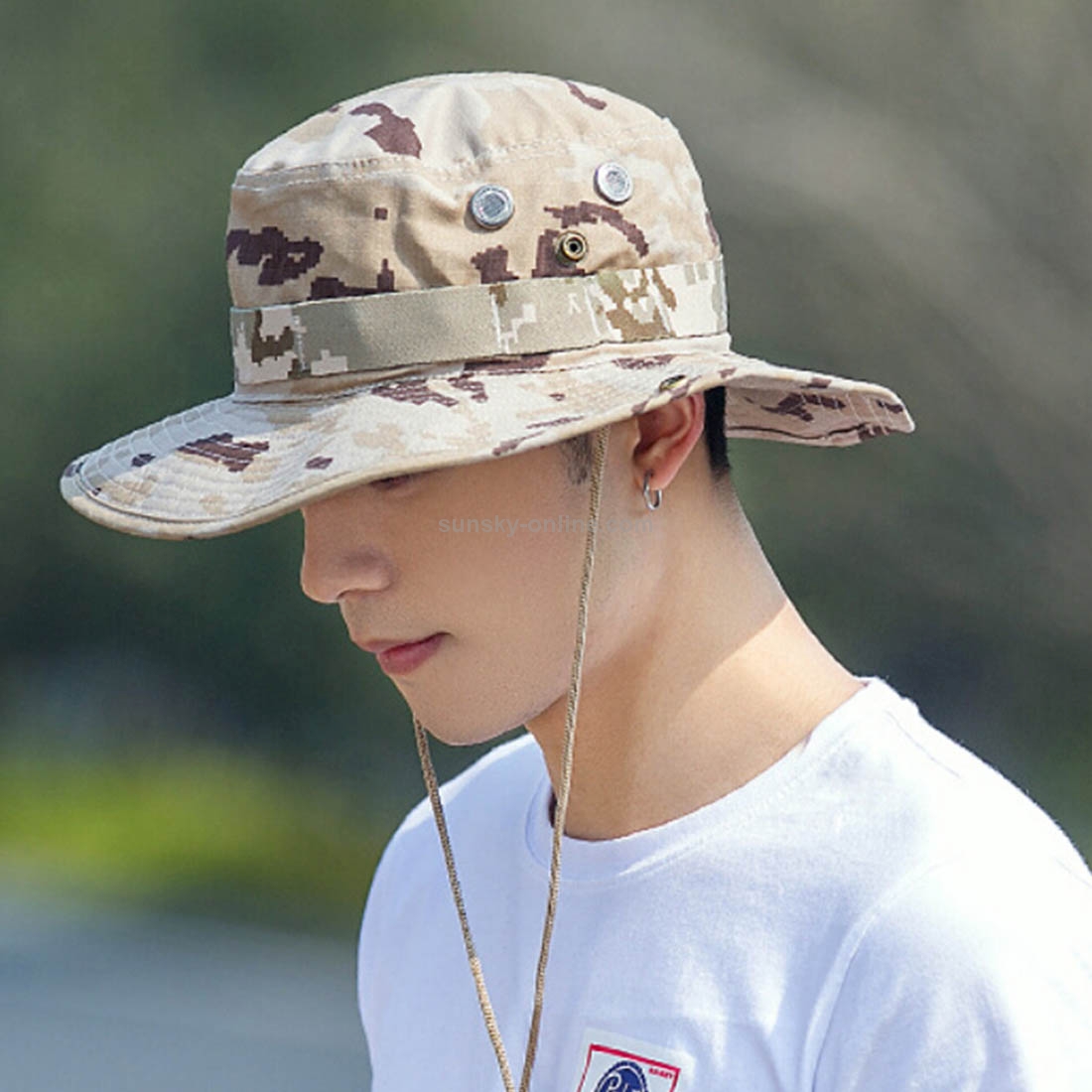 safari bucket hat with string