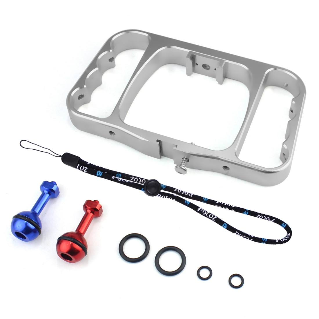 //3//2 //1 GoPro New Hero //HERO7 //6//5 //5 Session //4 Session //4//3 Xiaoyi and Other Action Cameras Durable Dual Handheld Diving Light Arm CNC Aluminum Mount with Lanyard for DJI New Action