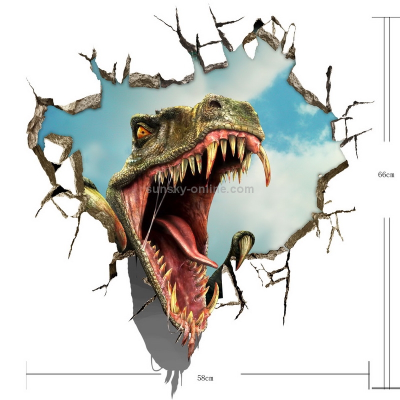 SUNSKY Wall Decor 3D Animal Removable Wall Stickers, Size 58cm x 66cm