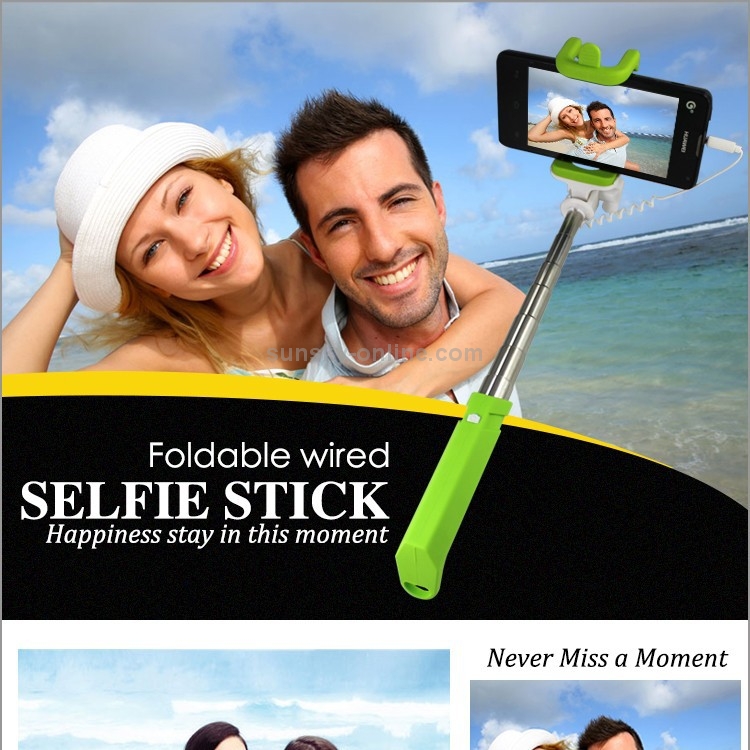 SUNSKY Portable Mini Wire Controlled Rainbow Selfie Stick Monopod