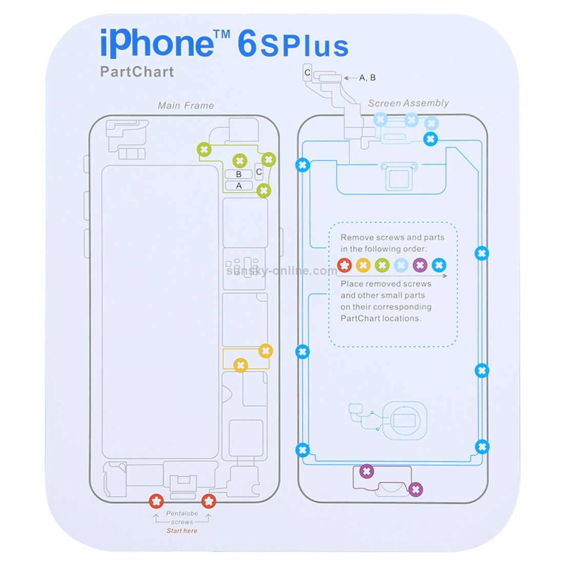 Sunsky Magnetic Memory Screws Mat For Iphone Xr Iphone Xs Iphone Xs Max Iphone X 8 8 Plus 7 7 Plus 6s Plus