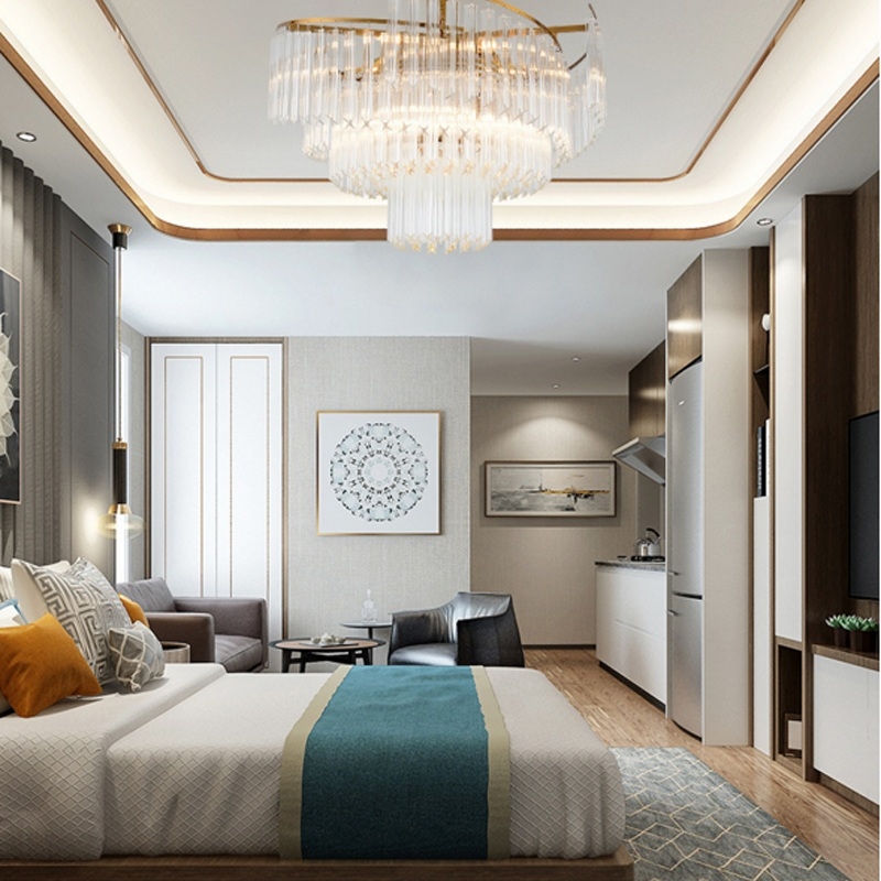 Sunsky Modern Chandelier Modern Minimalist Dining Room Lamp Creative Personality Living Room Lighting Atmosphere Home Villa Crystal Chandelier 12 Heads 100 X 55cm