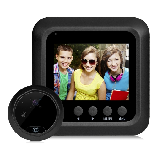 

Danmini W5 2.4 inch Screen 2.0MP Security Camera No Disturb Peephole Viewer Doorbell, Support TF Card / Night Vision / Video Recording(Black)