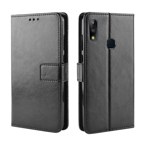 

Crazy Horse Texture Horizontal Flip Leather Case for Asus Zenfone Max Plus (M2) ZB634KL / Zenfone Max Shot ZB634KL, with Holder & Card Slots & Wallet & Lanyard (Black)