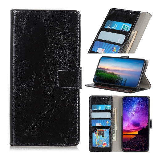 

Retro Crazy Horse Texture Horizontal Flip Leather Case for Asus Zenfone 6 ZS630KL, with Holder & Card Slots & Wallet & Photo Frame (Black)