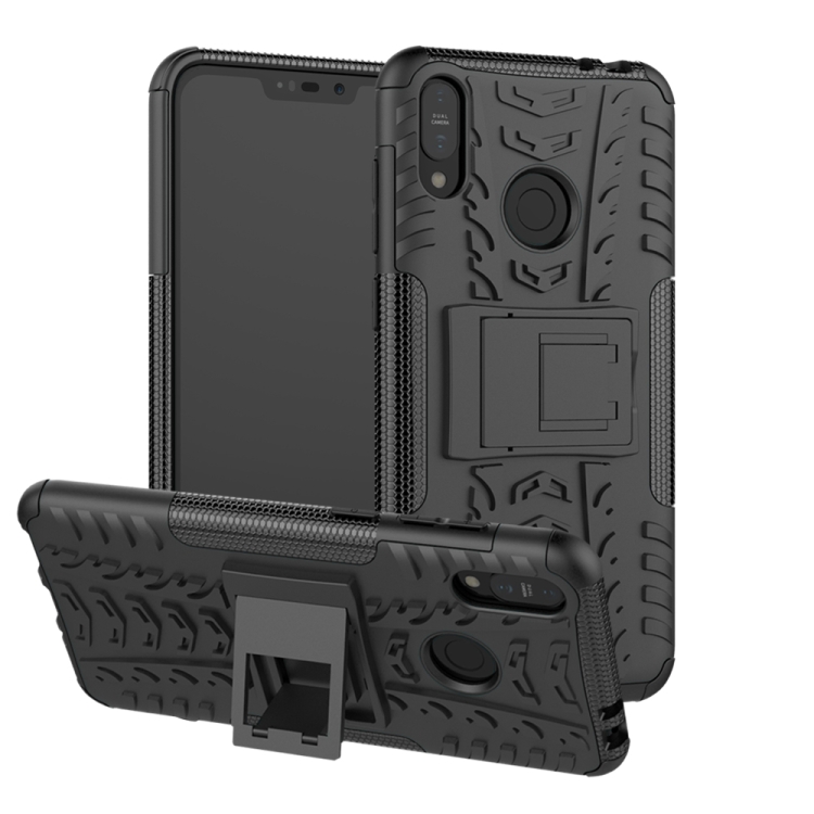 

Tire Texture TPU+PC Shockproof Case for Asus Zenfone Max (M2), with Holder (Black)