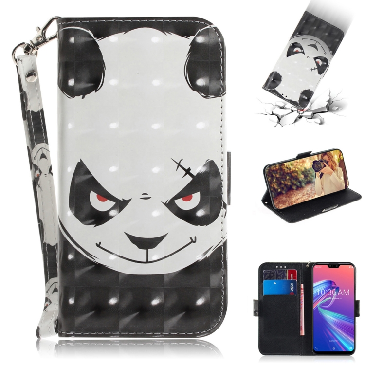 

3D Colored Drawing Angry Bear Pattern Horizontal Flip Leather Case for Asus Zenfone Max Pro (M2) ZB631KL, with Holder & Card Slots & Wallet