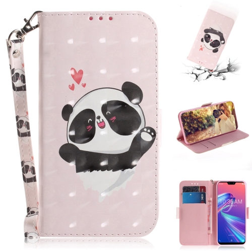 

3D Colored Drawing Heart Panda Pattern Horizontal Flip Leather Case for Asus Zenfone Max Pro (M2) ZB631KL, with Holder & Card Slots & Wallet