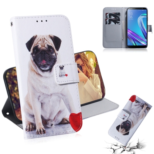 

Pug Pattern Coloured Drawing Horizontal Flip Leather Case for Asus Zenfone Max (M1) ZB555KL, with Holder & Card Slots & Wallet