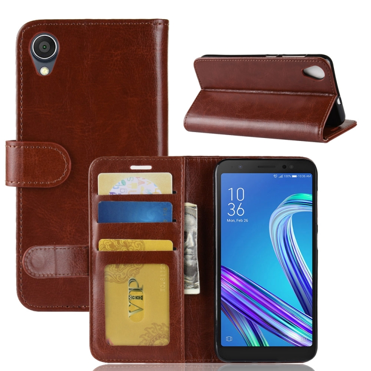 

Crazy Horse Texture Horizontal Flip Leather Case for Asus ZenFone Live (L1) ZA550KL, with Wallet & Holder & Card Slots (Brown)