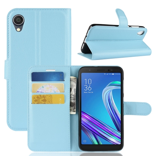 

Litchi Texture Horizontal Flip Leather Case for Asus ZenFone Live (L1) ZA550KL, with Wallet & Holder & Card Slots (Blue)