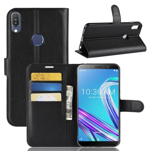 

Litchi Texture Horizontal Flip Leather Case for Asus Zenfone Max Pro (M1) ZB601KL, with Wallet & Holder & Card Slots (Black)