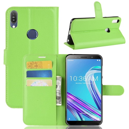 

Litchi Texture Horizontal Flip Leather Case for Asus Zenfone Max Pro (M1) ZB601KL, with Wallet & Holder & Card Slots (Green)