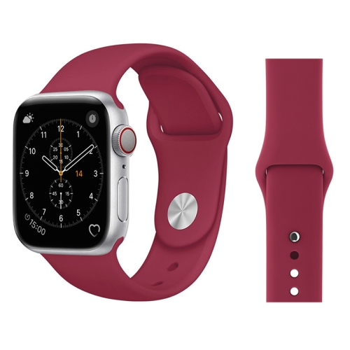 

For Apple Watch Series 3 & 2 & 1 38mm Fashion Simple Style Silicone Wrist Watch Band (Red)