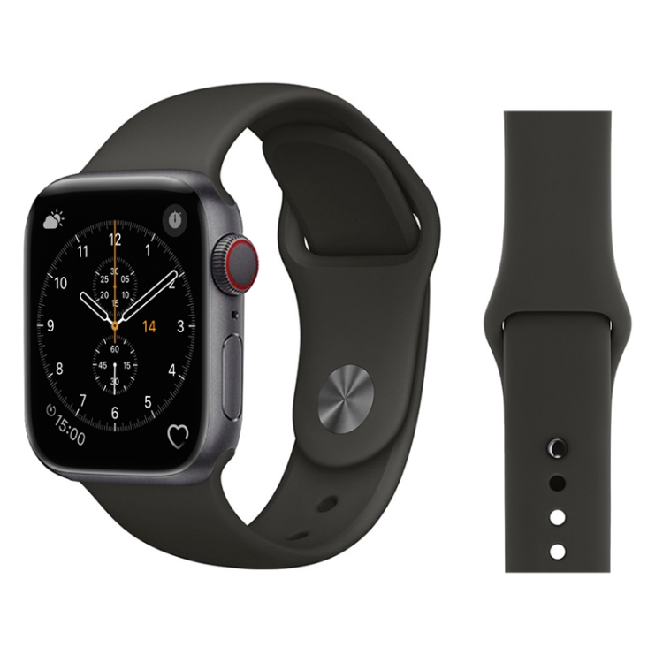 

For Apple Watch Series 3 & 2 & 1 42mm Fashion Simple Style Silicone Wrist Watch Band (Grey)