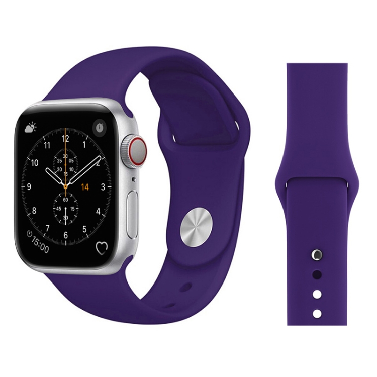 

For Apple Watch Series 3 & 2 & 1 42mm Fashion Simple Style Silicone Wrist Watch Band (Purple)