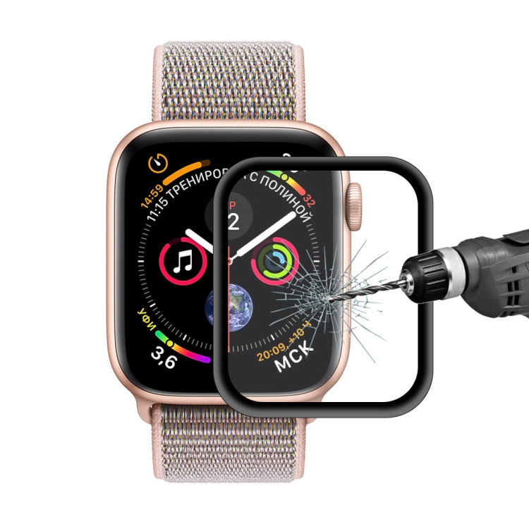 

ENKAY Hat-Prince 0.2mm 9H 3D Aluminum Alloy Frame Full Screen Glass Film for Apple Watch Series 4 40mm(Black)