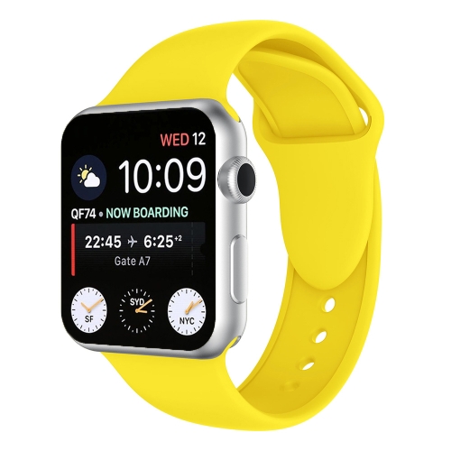 

Double Rivets Silicone Watch Band for Apple Watch Series 3 & 2 & 1 42mm (Yellow)