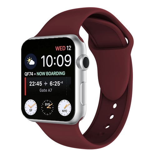 

Double Rivets Silicone Watch Band for Apple Watch Series 3 & 2 & 1 38mm (Wine Red)