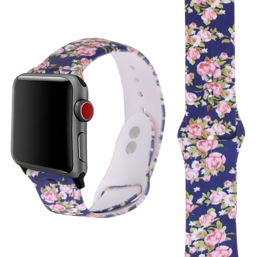 

Silicone Printing Strap for Apple Watch Series 4 44mm (Pink Flower Pattern)