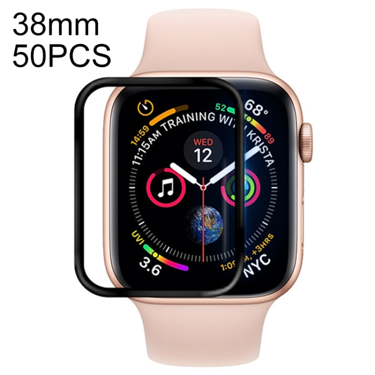 

50 PCS For Apple Watch 38mm Soft PET Film Full Cover Screen Protector(Black)