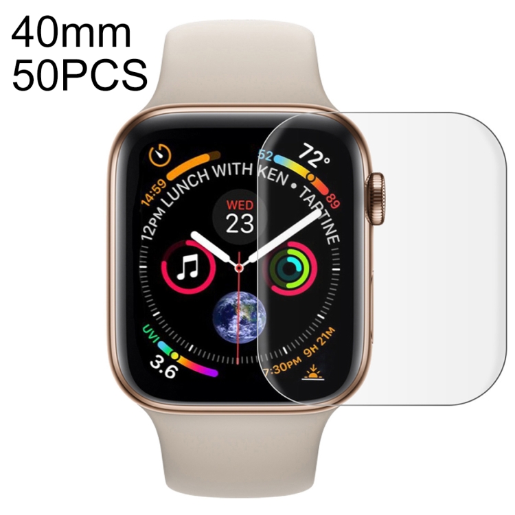 

50 PCS For Apple Watch Series 5 & 4 40mm Soft PET Film Full Cover Screen Protector(Transparent)