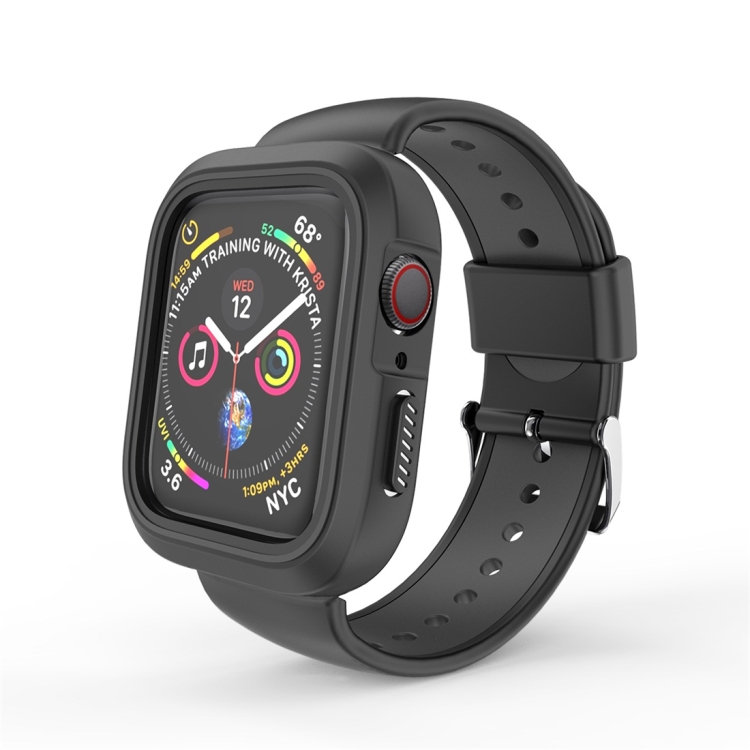 

Two Color Conjoined Sport Watchband Watch Case for Apple Watch Series 5 & 4 40mm(Black)