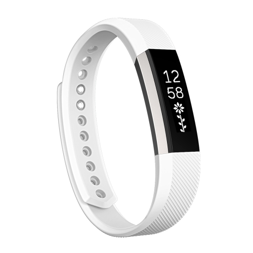 

For Fitbit Alta Watch Oblique Texture Silicone Watchband, Small Size, Length: about 18.5cm(White)